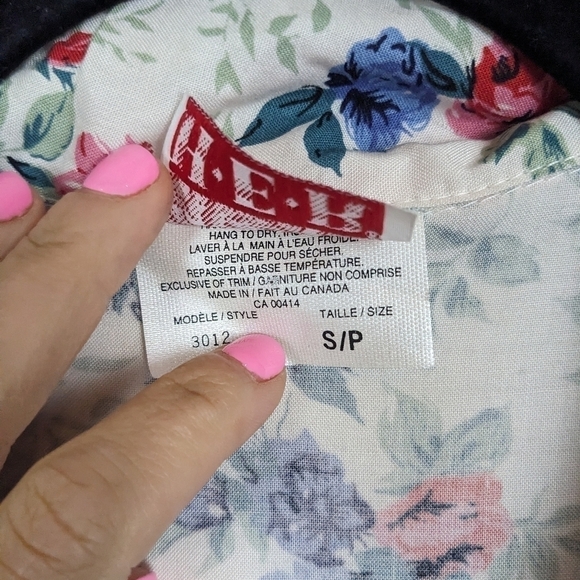 Vintage 90s Button Down Tie Front Cropped Blouse Top small - Picture 6 of 7